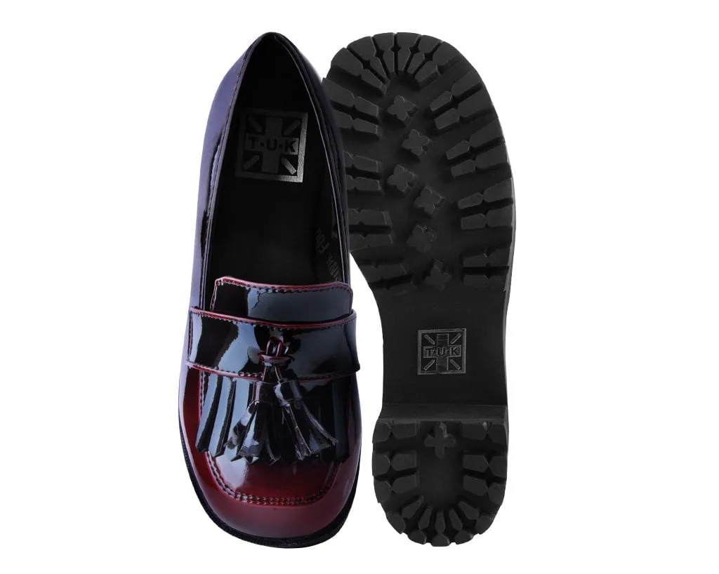 Burgundy Gradient Loafer Platform