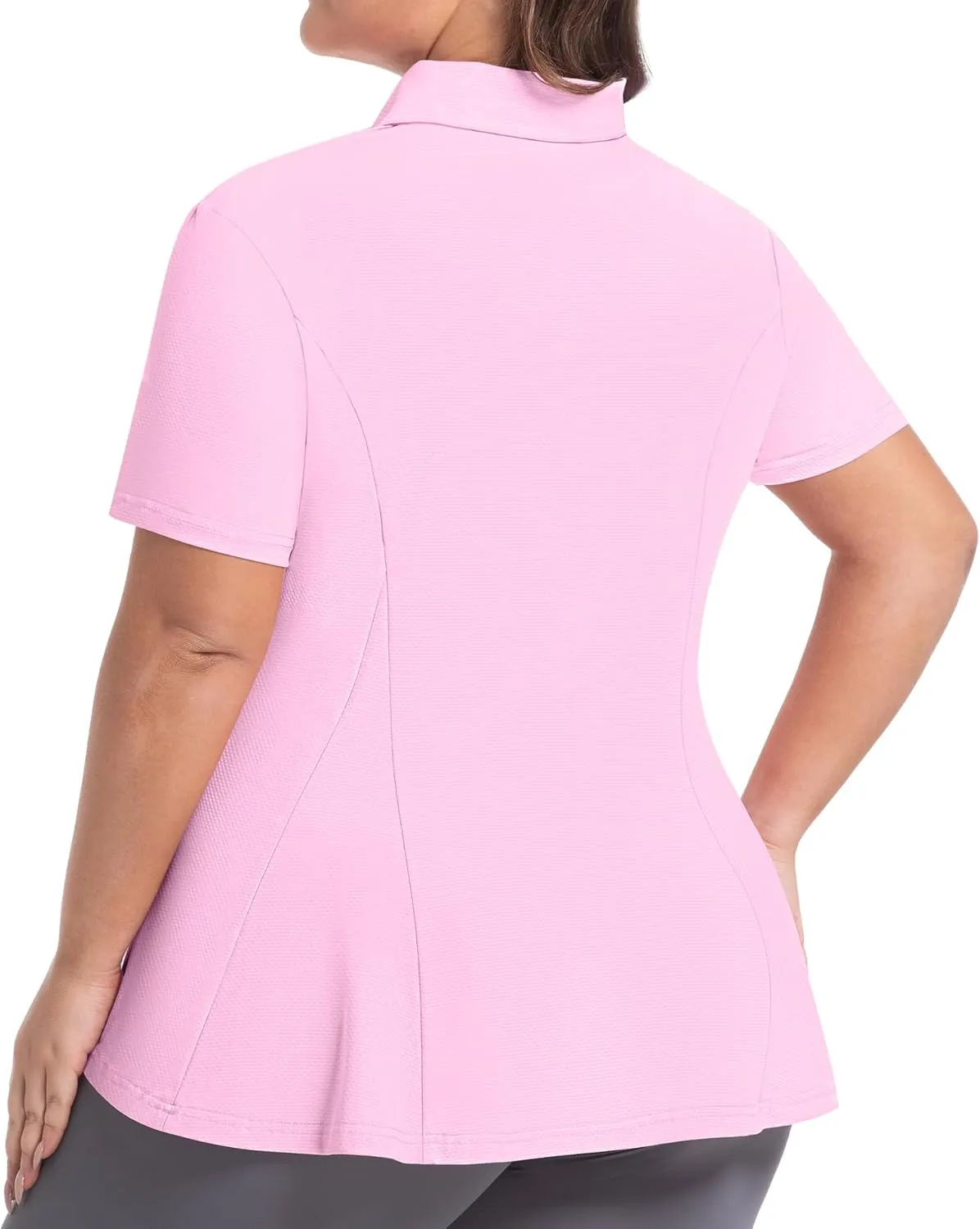 Casei Women's Plus Size Golf Polo Shirt with Sunglasses Holder UPF 50  Tunic Tops Casual Workout Work Shirts