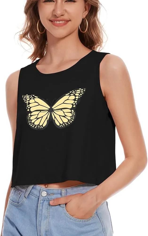 Crop Tops for Women Tank Summer Casual Sleeveless Loose Fit Basic Shirts