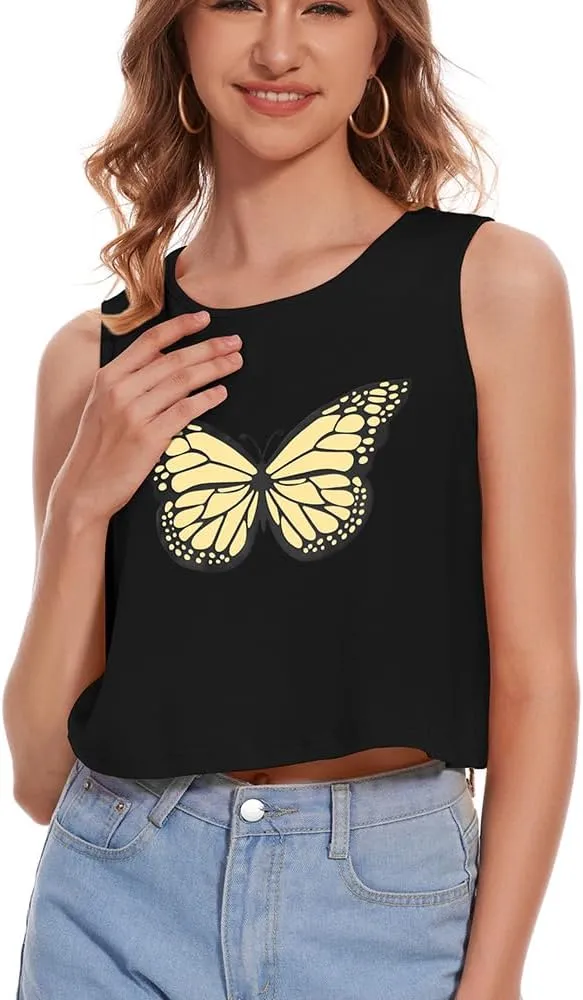 Crop Tops for Women Tank Summer Casual Sleeveless Loose Fit Basic Shirts