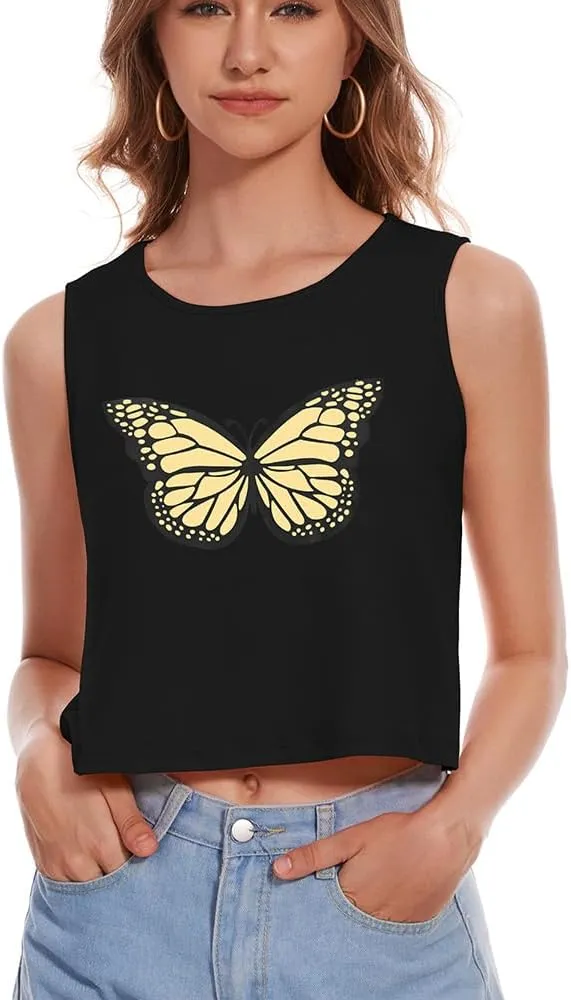 Crop Tops for Women Tank Summer Casual Sleeveless Loose Fit Basic Shirts