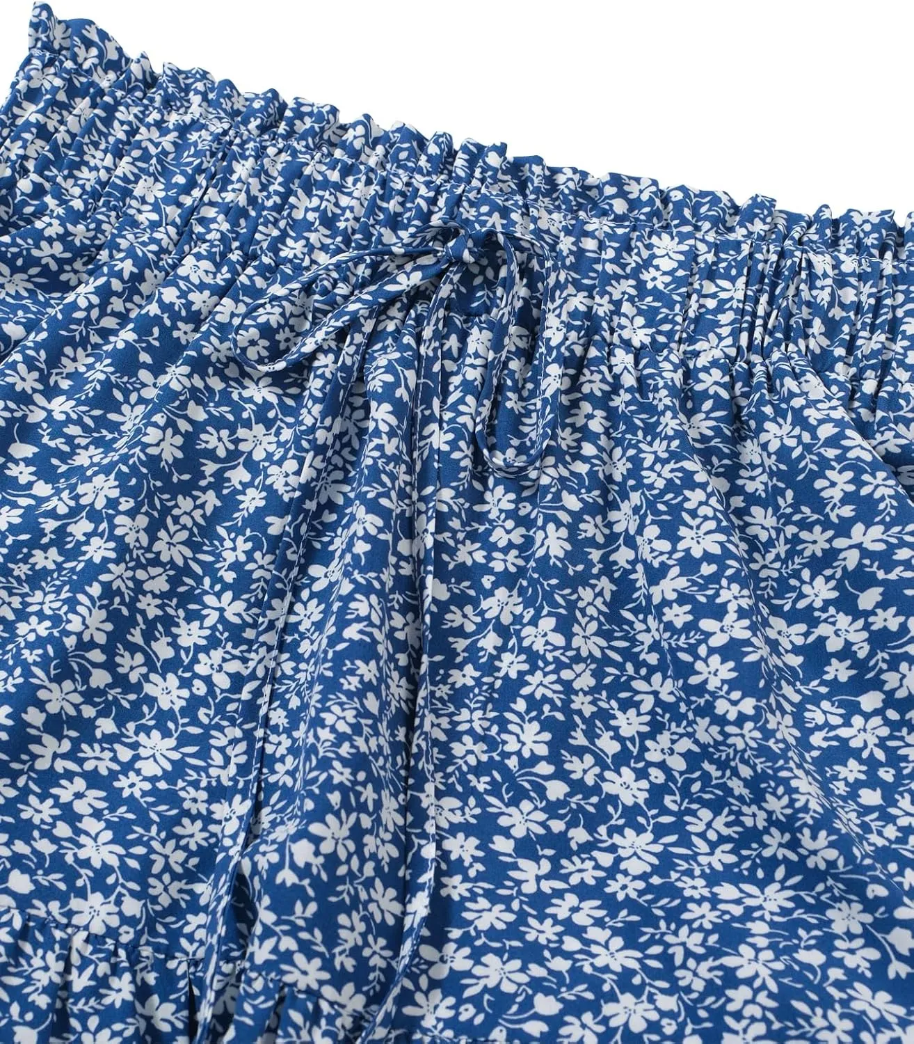 Long Skirts for Women High Elastic Waist Skirt Casual Summer Fake Drawstring Floral Pleated A Line Boho Cute Skirts 8627