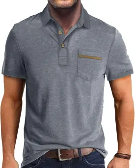 Men's Casual Polo Shirts Classic Button Basic Short Sleeve Shirt Solid Color Tees Golf Stylish Tops,Sizes S-4x