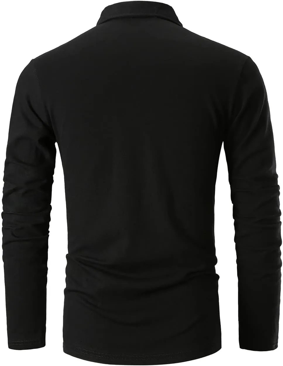 Mens Polo Shirts Long Sleeve Casual Plaid Collar Golf Shirt for Men Slim Fit Cotton Polo T Shirts Top