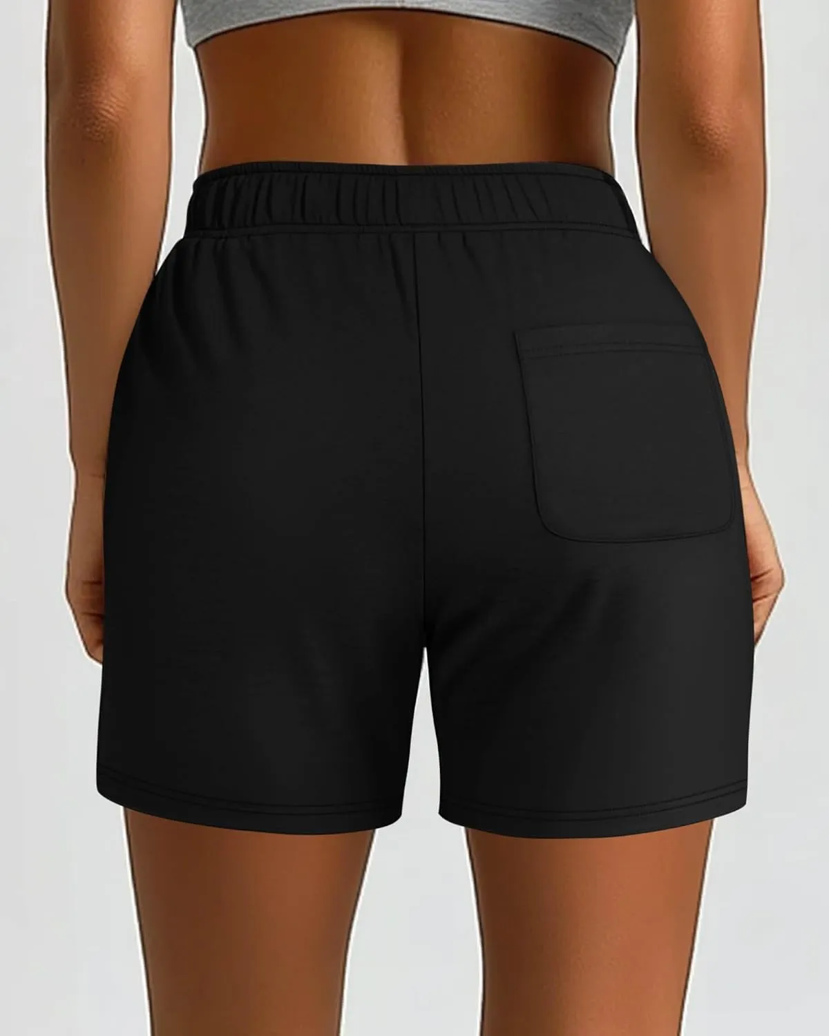 Neer 3 Pack Women's Sweat Shorts, Summer Drawstring Cotton Shorts with Pocket Loose Athletic Lounge Casual Running Bottoms