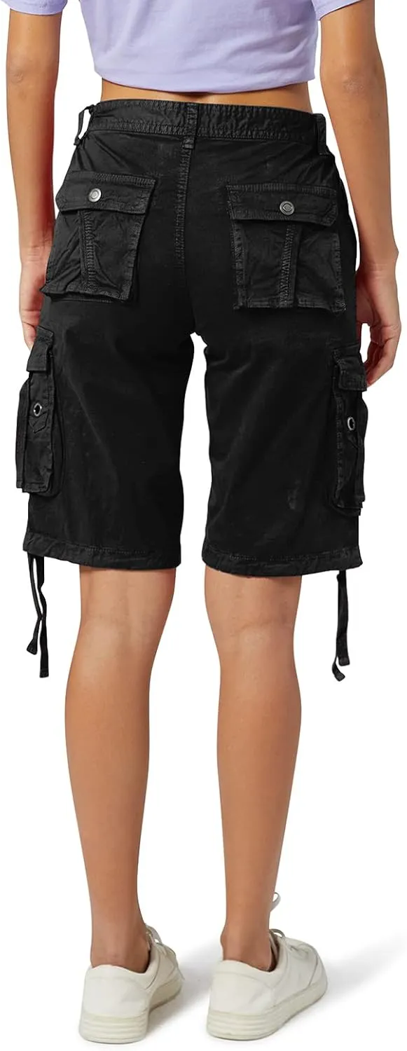 OCHENTA Women's Cargo Shorts with Multi Pockets Casual Bermuda Hiking Shorts