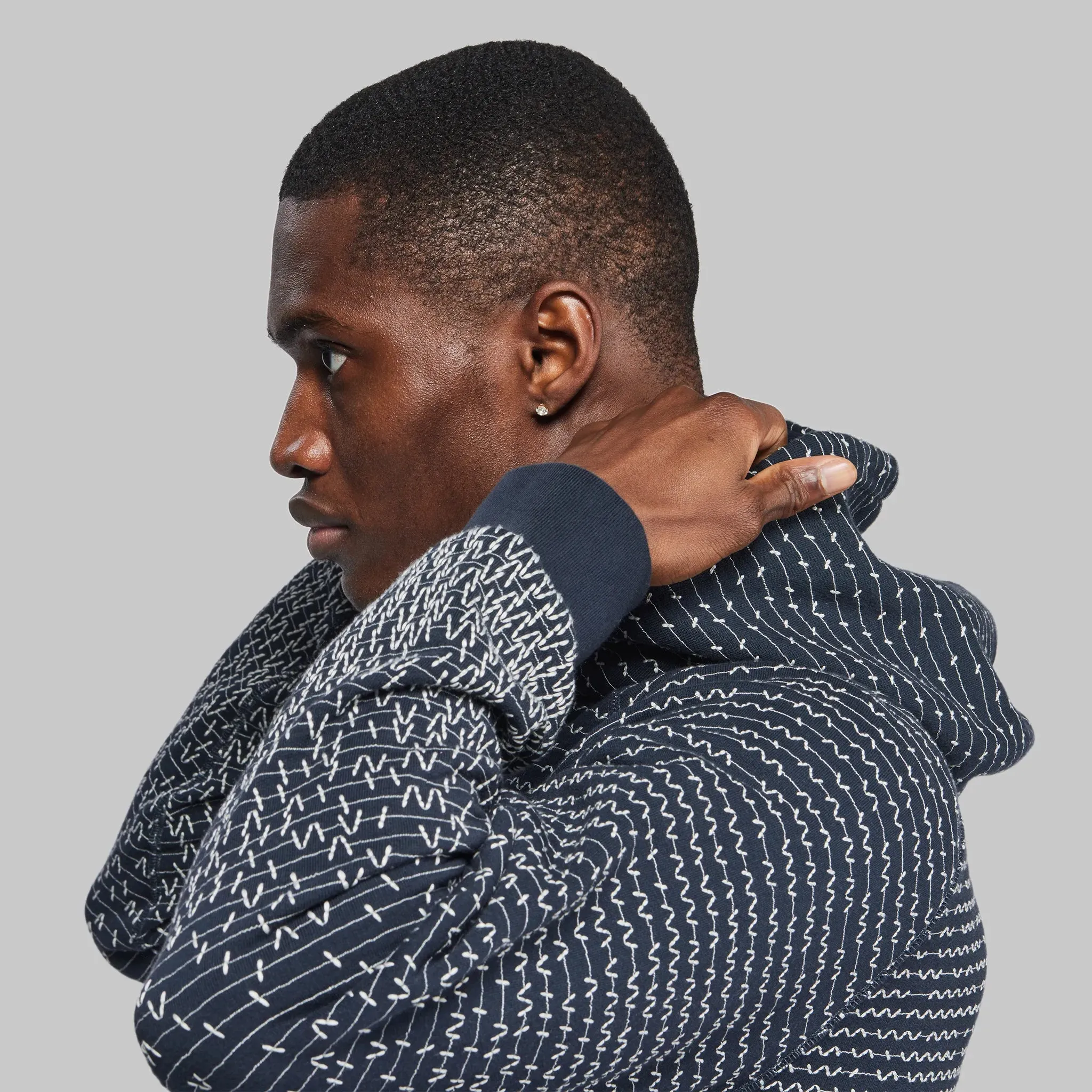 Sashiko Hoodie. Navy Blue edition