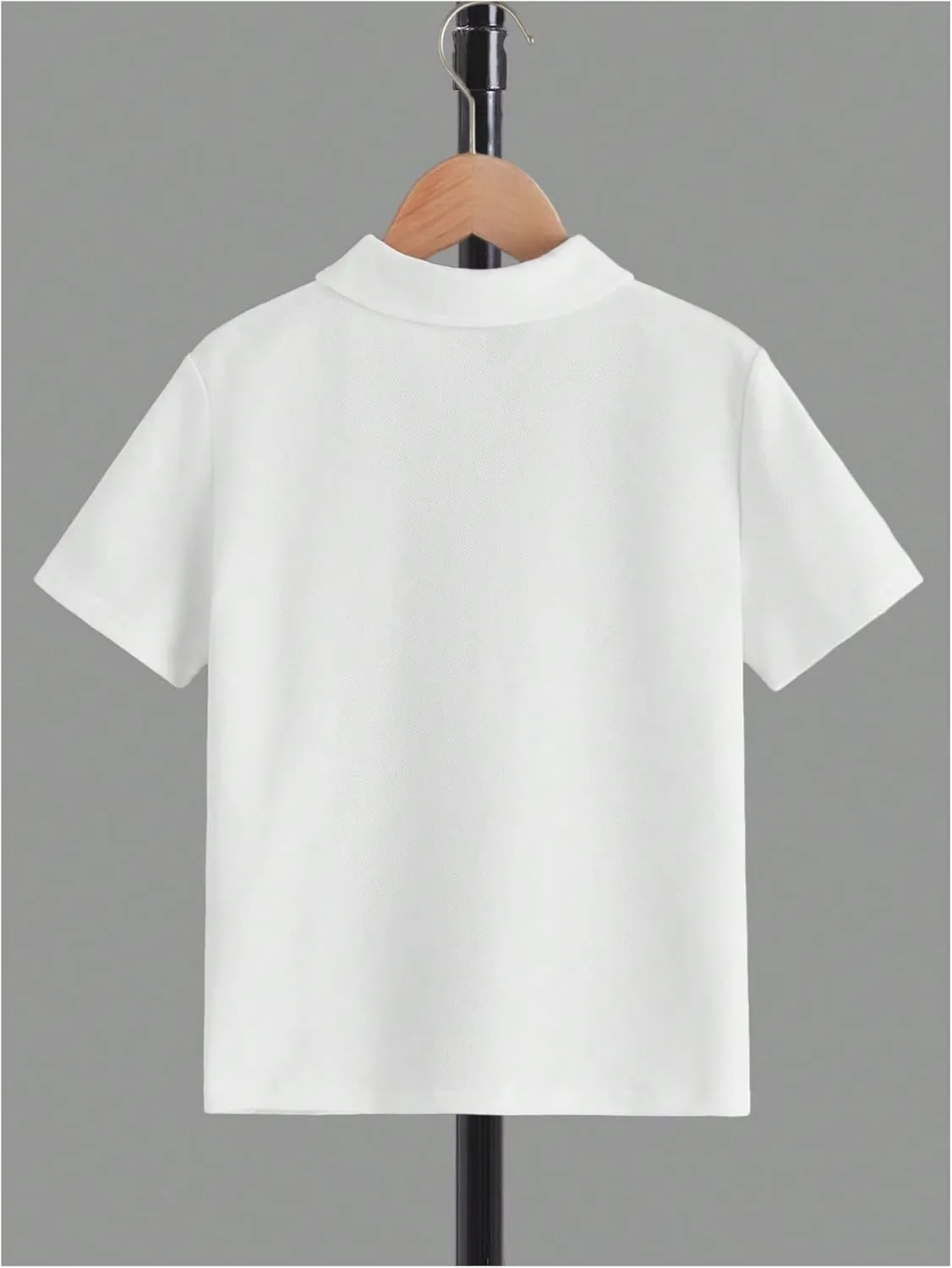 SweatyRocks Boy's Shirts Half Zip Golf Collard Short Sleeve Solid Summer Tops