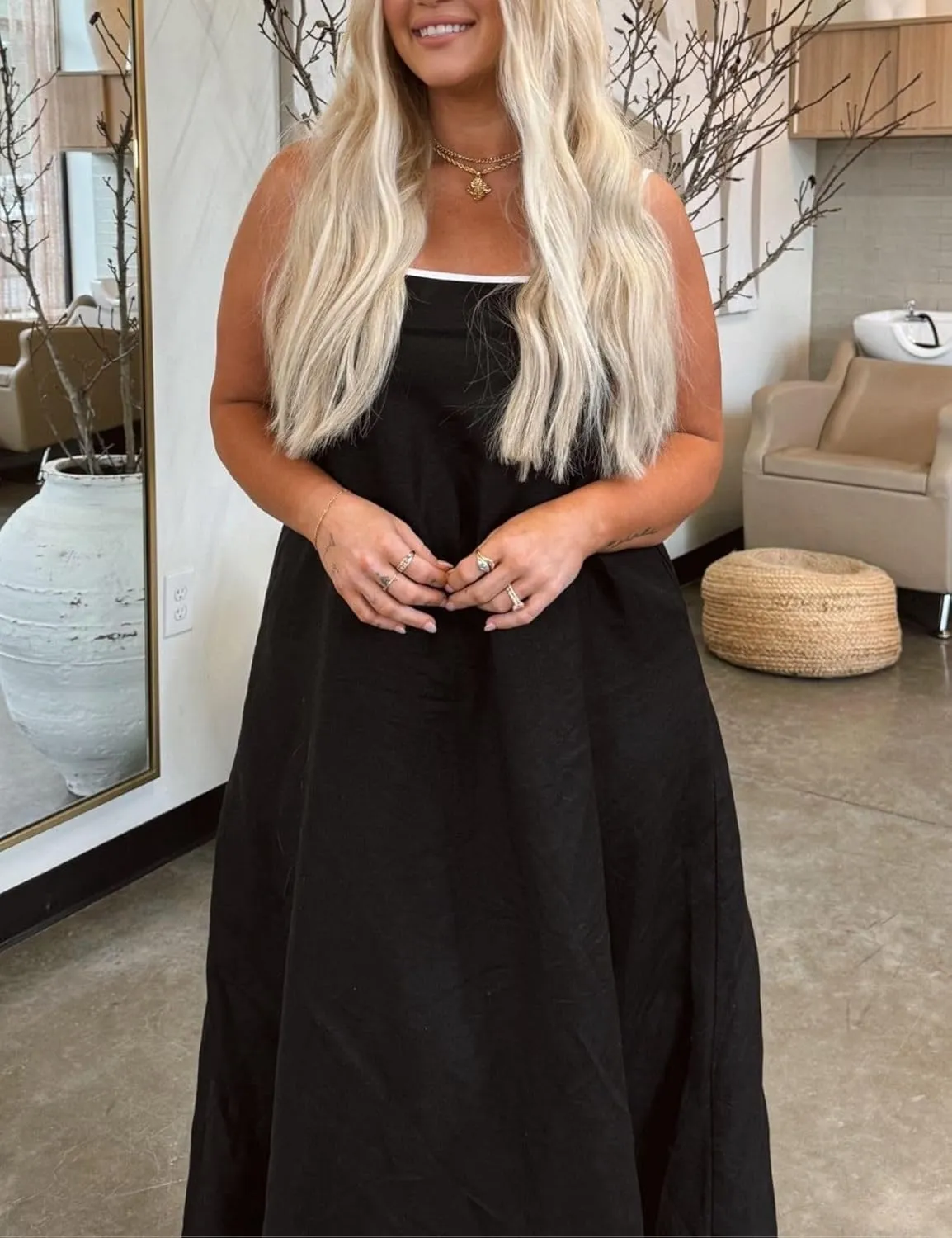 Womens Summer Maxi Dress 2025 Spaghetti Strap Dress Linen Sleeveless Backless Flowy Long Beach Dresses