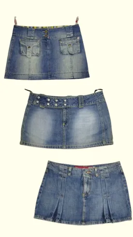 Y2K Cowgirl Vibes Denim Micro Mini Skirts
